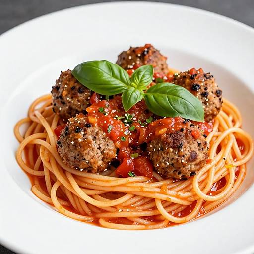 Spaghetti with Meatballs and Tomato Herb Sauce