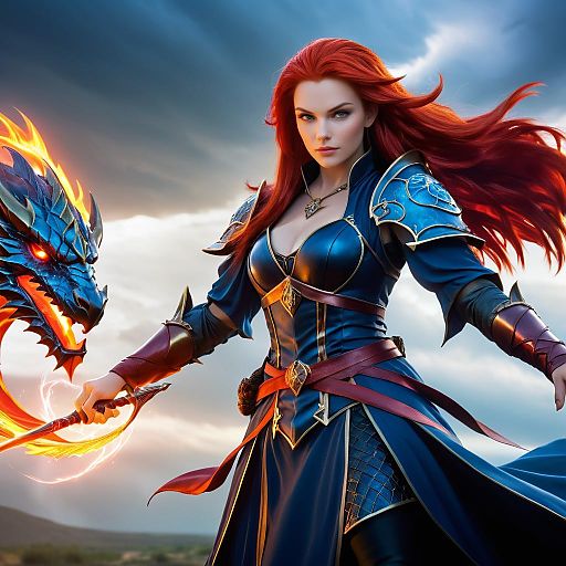 Epic Mage Battle Against a Wyvern Epic Mage Battle Against a Wyvern