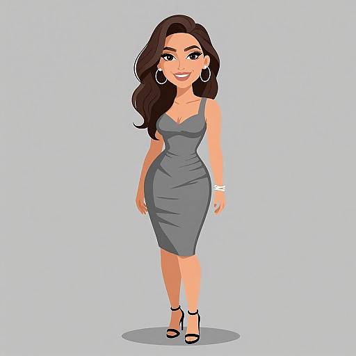 Chic Woman in Grey Bodycon Dress