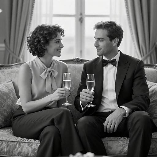 Elegant Black and White Couple Portrait