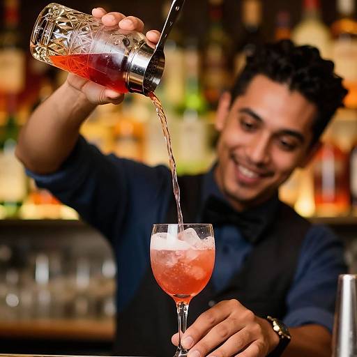 Charismatic Bartender Crafting Cocktail