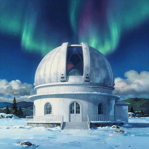 Miyazaki-Inspired Crystal Observatory in Tundra