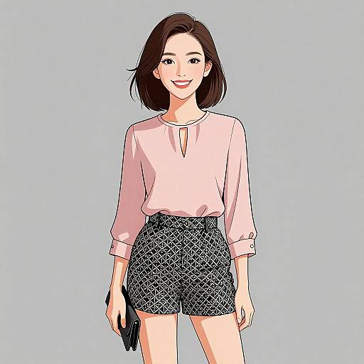 Smiling Woman in Chic Business Casual