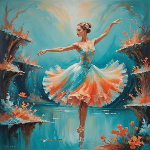 Elegant Ballerina in Coral Reef Art Elegant Ballerina in Coral Reef Art