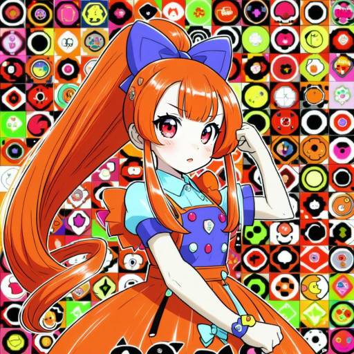 Illustration of Akazutsumi momoko, powerpuff girls z in the style of Mina cream