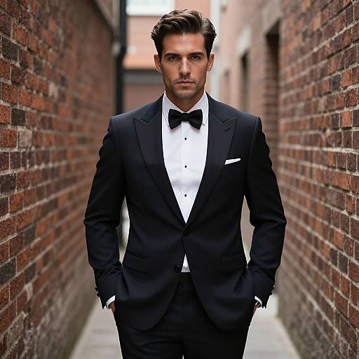 Handsome Man in Narrow Brick Alley