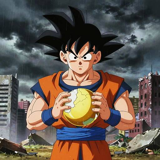 Sad Goku with Broken Dragon Ball