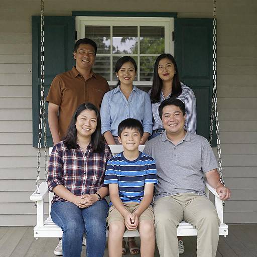 Joyful Family Portrait on the Porch