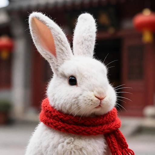 Hyper-Realistic Wool Rabbit Close-Up