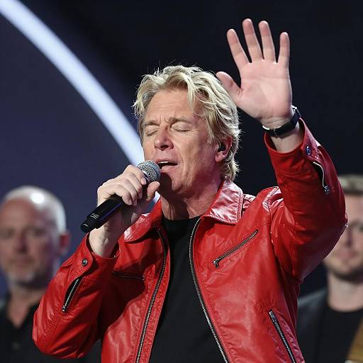 Blonde Singer in Red Jacket Performance