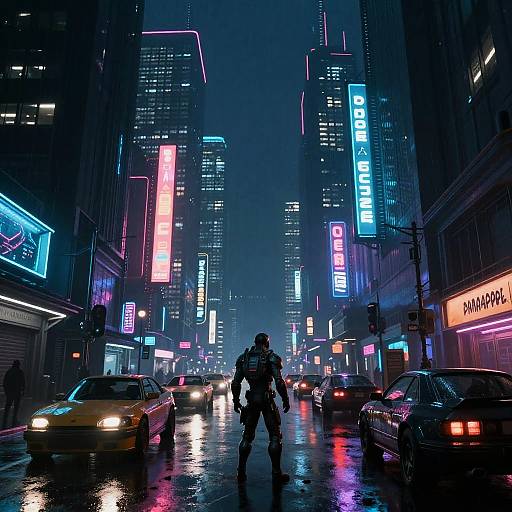 Cyberpunk Neon Night Cityscape