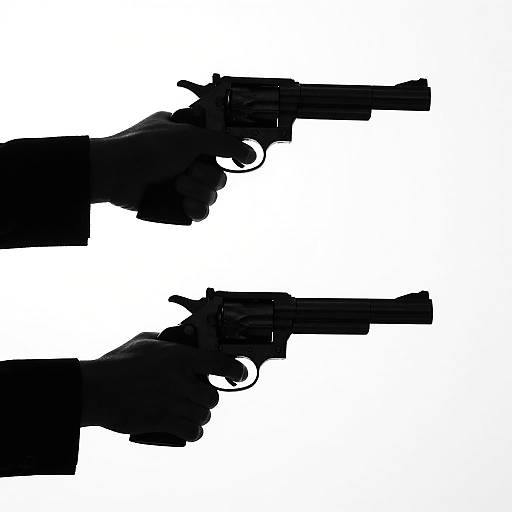 Noir Silhouette Revolver Reflection