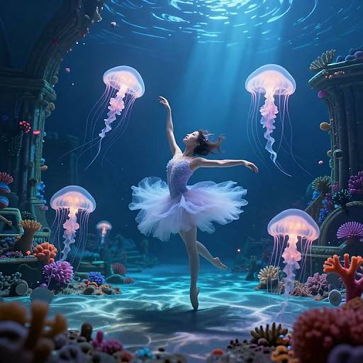 Dreamlike Underwater Jellyfish Ballet