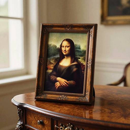 Vintage Mona Lisa Frame Scene