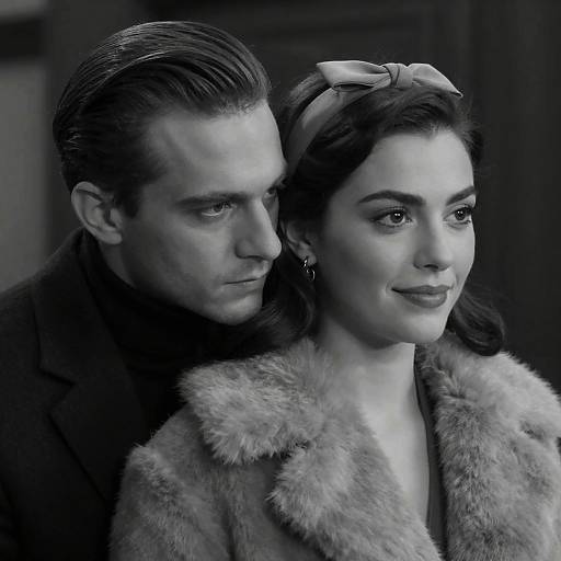 Intimate Black-and-White Portrait of Couple