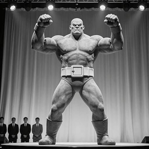 Dramatic Black and White Figure Pose