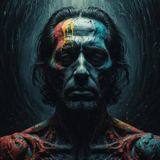 Surreal Melting Portrait of Pushkin