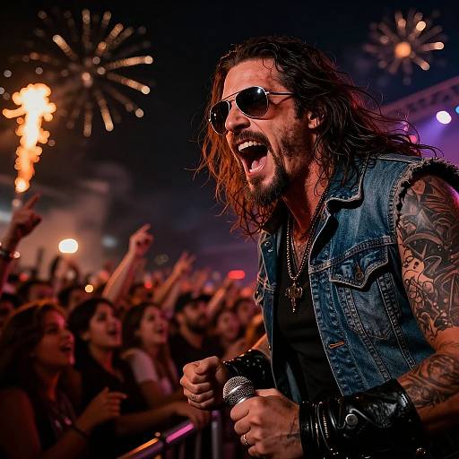 Rugged Heavy Metal Vocalist Illustration