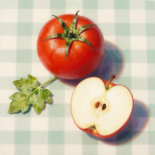 Tomato and Apple Still Life Painting
