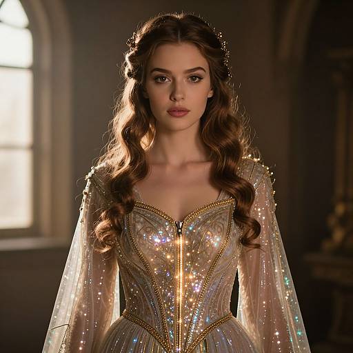 Elegant Aristocratic Woman in Fantasy Dress