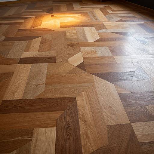 Intricate Wood Mosaic Floor Pattern