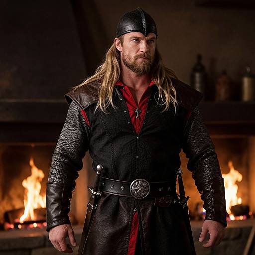 Medieval Warrior in Tavern Setting