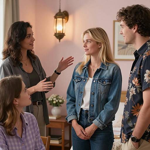 Casual Gathering in a Cozy Room