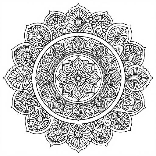 Intricate Mandala Floral Paisley Design