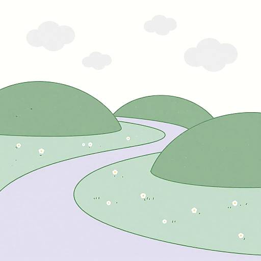 Minimalist cartoon urban park