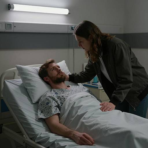 Emotional Hospital Scene with Dim Lighting