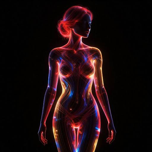 Prismatic Silhouette of Woman