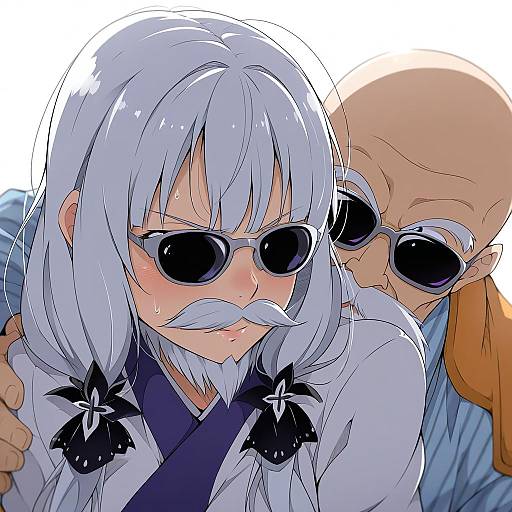 Illustration of Muten roushi, dragon ball in the style of Masabodo