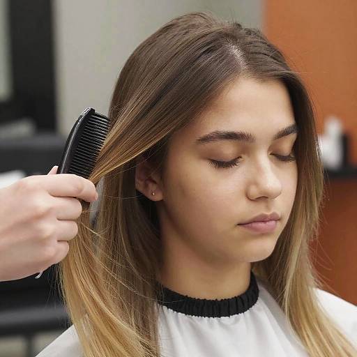 Close-Up Young Woman Haircut