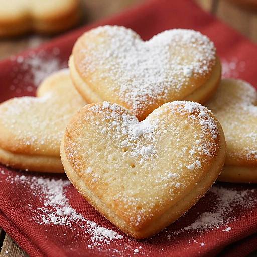 Close-Up Heart-Shaped Sugar Cookies