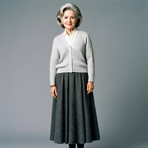 Elderly Woman in Classic Winter Outfit