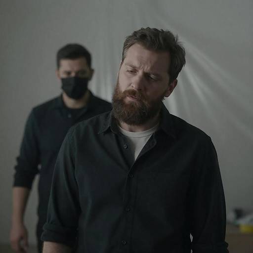 Tense Encounter in Dimly Lit Room