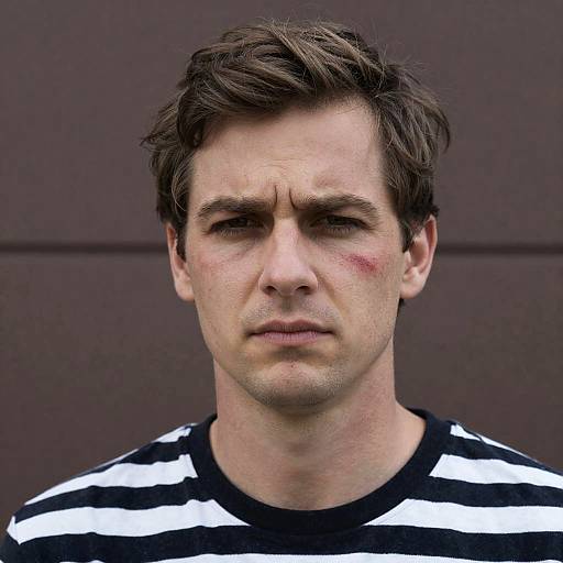 Close-Up Portrait of a Disheveled Man