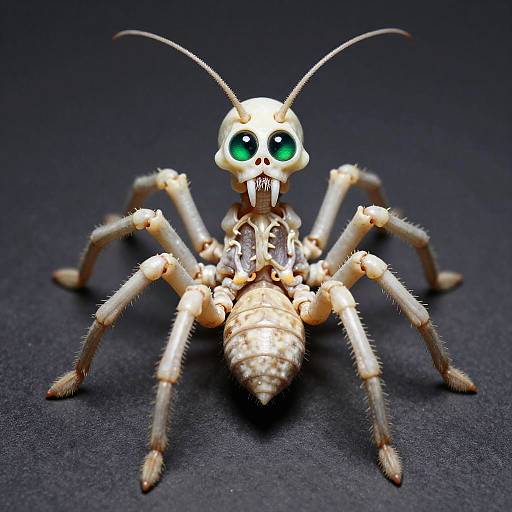 Silicate-Shelled Arachnid with Skeletal Head
