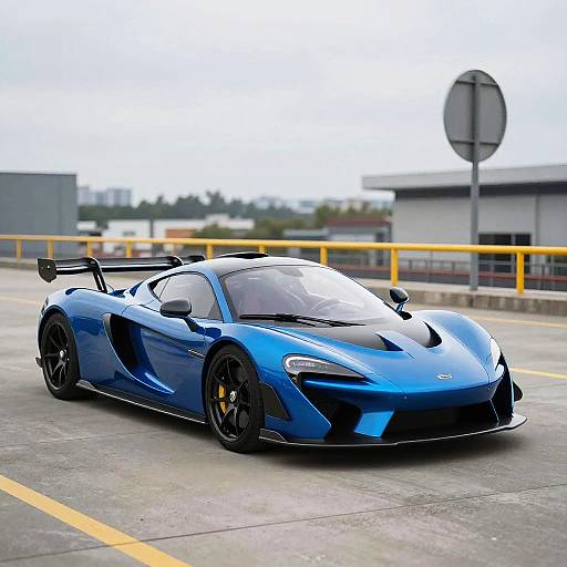 Futuristic Blue Sports Car Photo