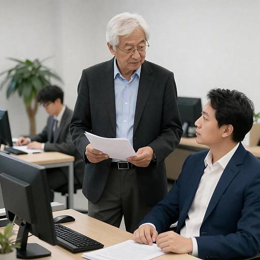 Office Interaction Between Two Professionals