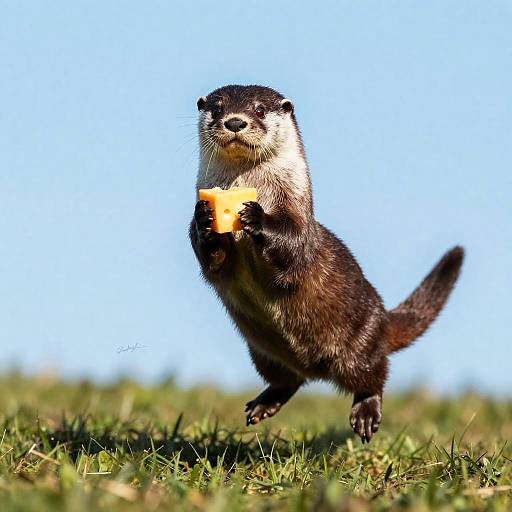 Red-Eyed Otter Leaping For Cheese
