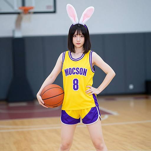 Digital artwork of an Asian woman with black bob haircut, wearing yellow 