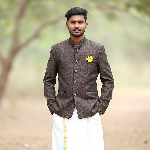Realistic Tamil Groom in Wedding Attire