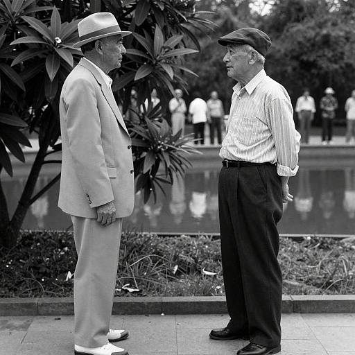Timeless Encounter: Two Gentlemen in Nature