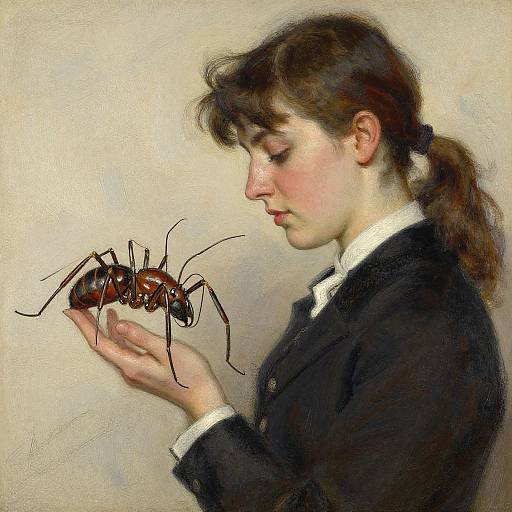 Elegant Contour Comic Art Oil Painting