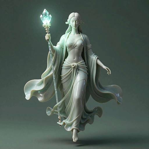 Ethereal Entity with Glowing Staff