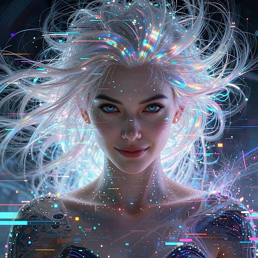 Extreme Cyberpunk Glitch Portrait