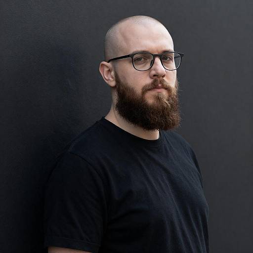 Portrait of Bearded Man with Glasses