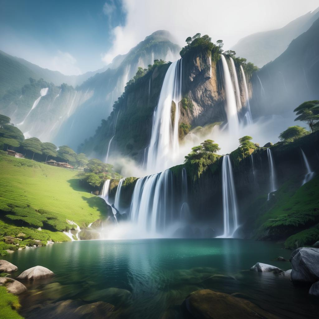 Majestic Mountain and Serene Lakeside Scene