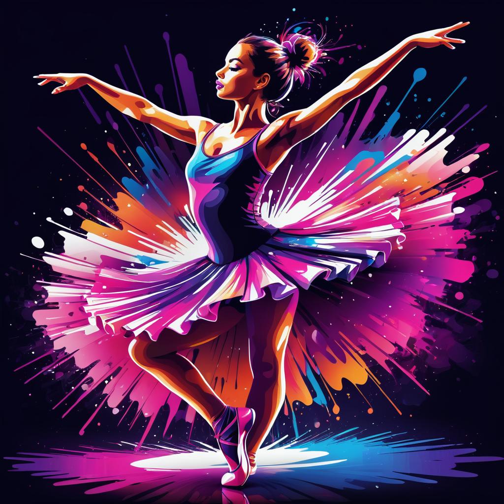 Vibrant Graffiti Ballerina Art Design